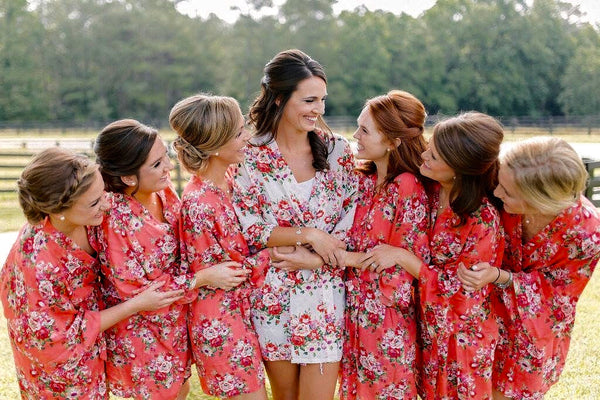 Sale! Bridesmaid Gift, Bridesmaid Robes, Flower Girl Gift, Wedding Gift, Bridal Robe, Kimono, Floral Robe, Bridal Party Gift, Wedding Robe